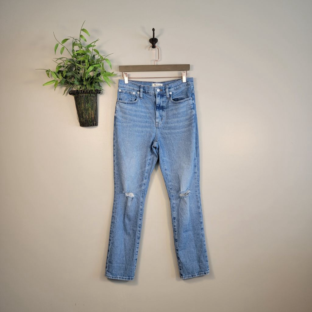 Madewell High Rise Slim Boy Jeans Relaxed Fit Distressed Light Wash Boyfriend 26